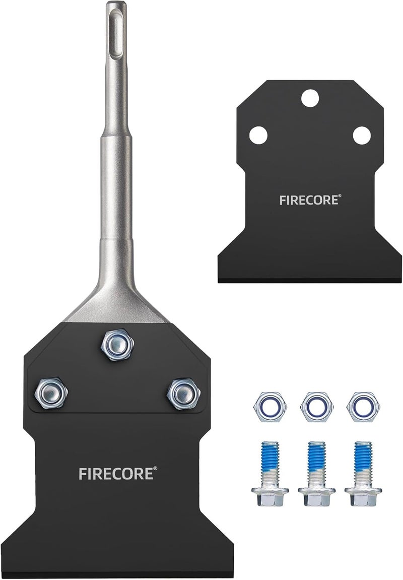 Firecore SDS Plus Floor Scraper with Replacement Blade, 4 Inch x 10 Inch Rustproof Tile Removal Tool Thin Set Remover Chisel Bits for Rotary Hammer Drill, Flooring Adhesives Remover FS23410B - Image 1